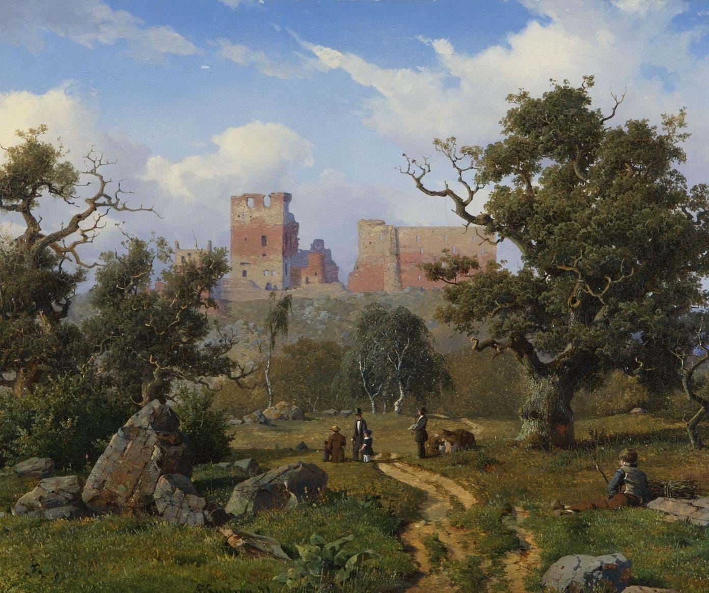 Hammershus. Anton Eduard Kieldrup, 1849.